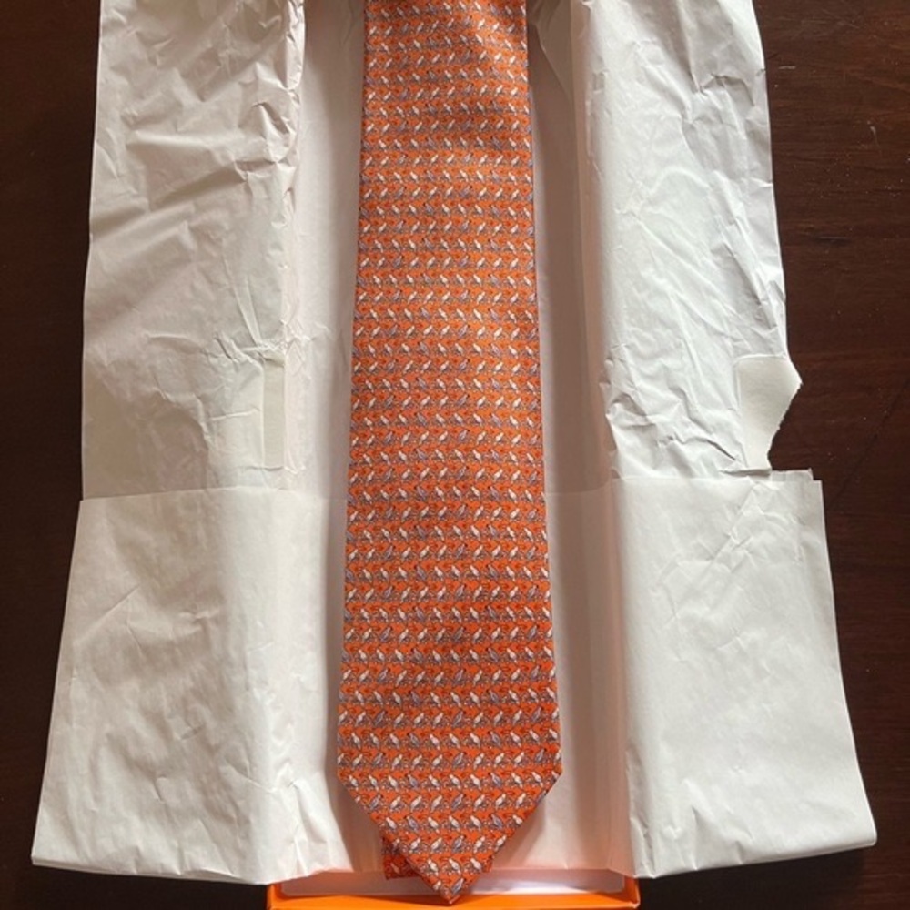 Brand new Hermes 100% silk tie